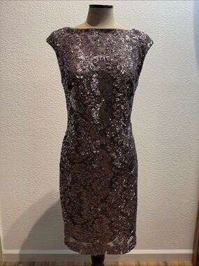 Lauren Ralph Lauren Lavender Sequin Embellished Midi Dress
